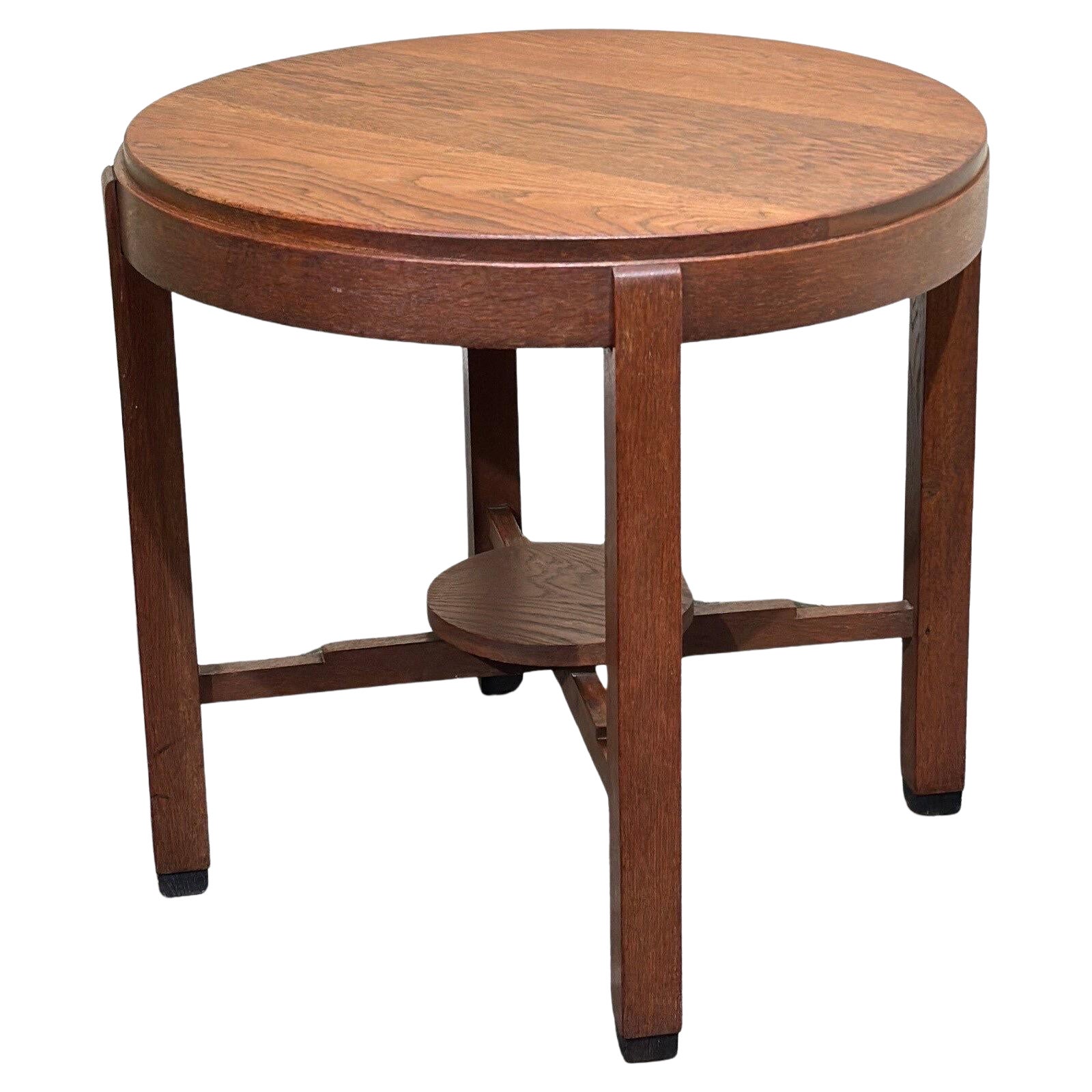 Art Deco Amsterdamse School Round Side Table For Sale