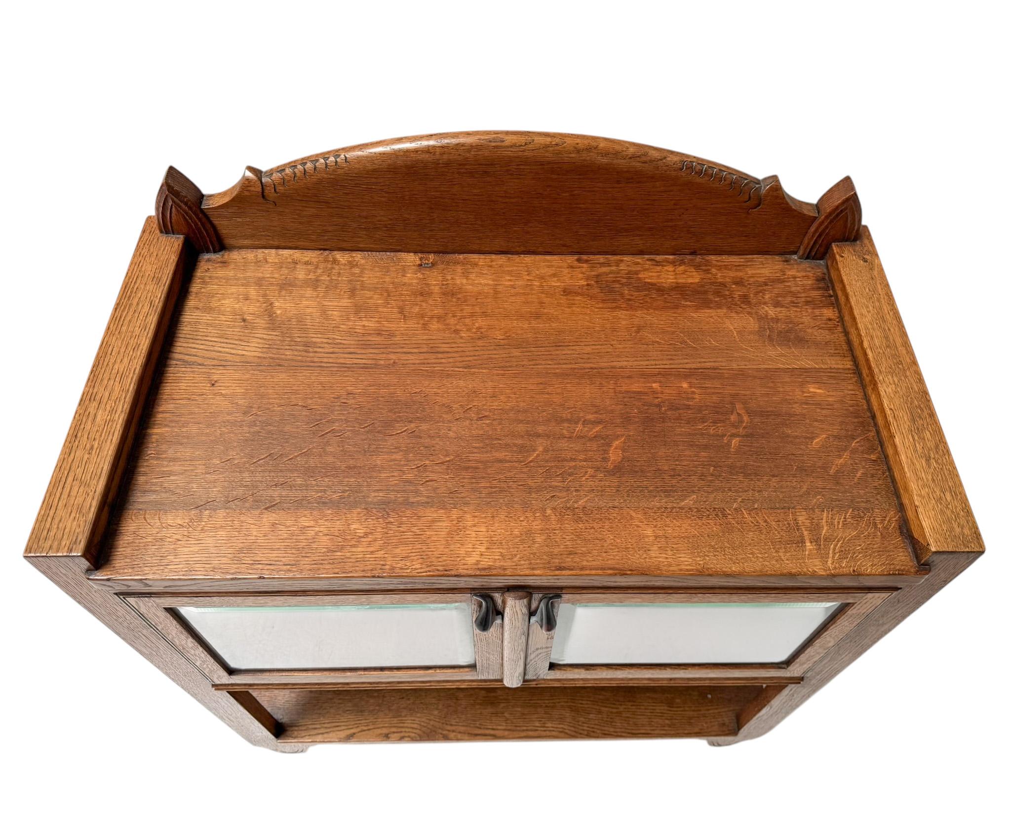 Beveled Art Deco Amsterdamse School  Serving Cabinet by Hildo Krop, 1920s For Sale
