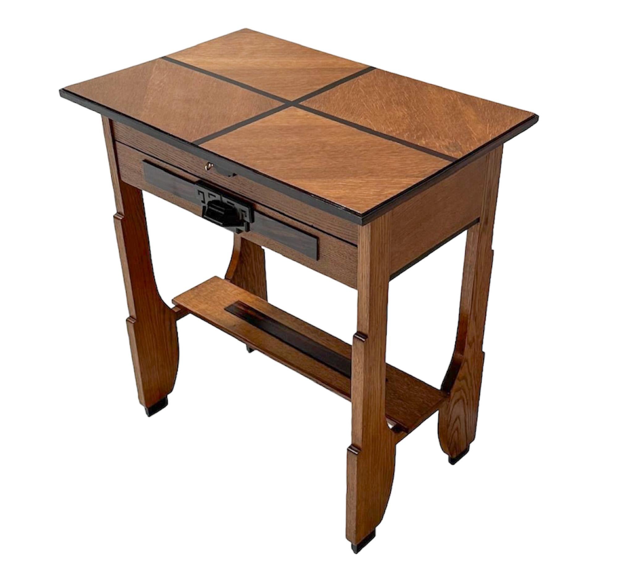 Dutch Art Deco Amsterdamse School Sewing Table by Dijst's Meubelfabriek Amsterdam For Sale