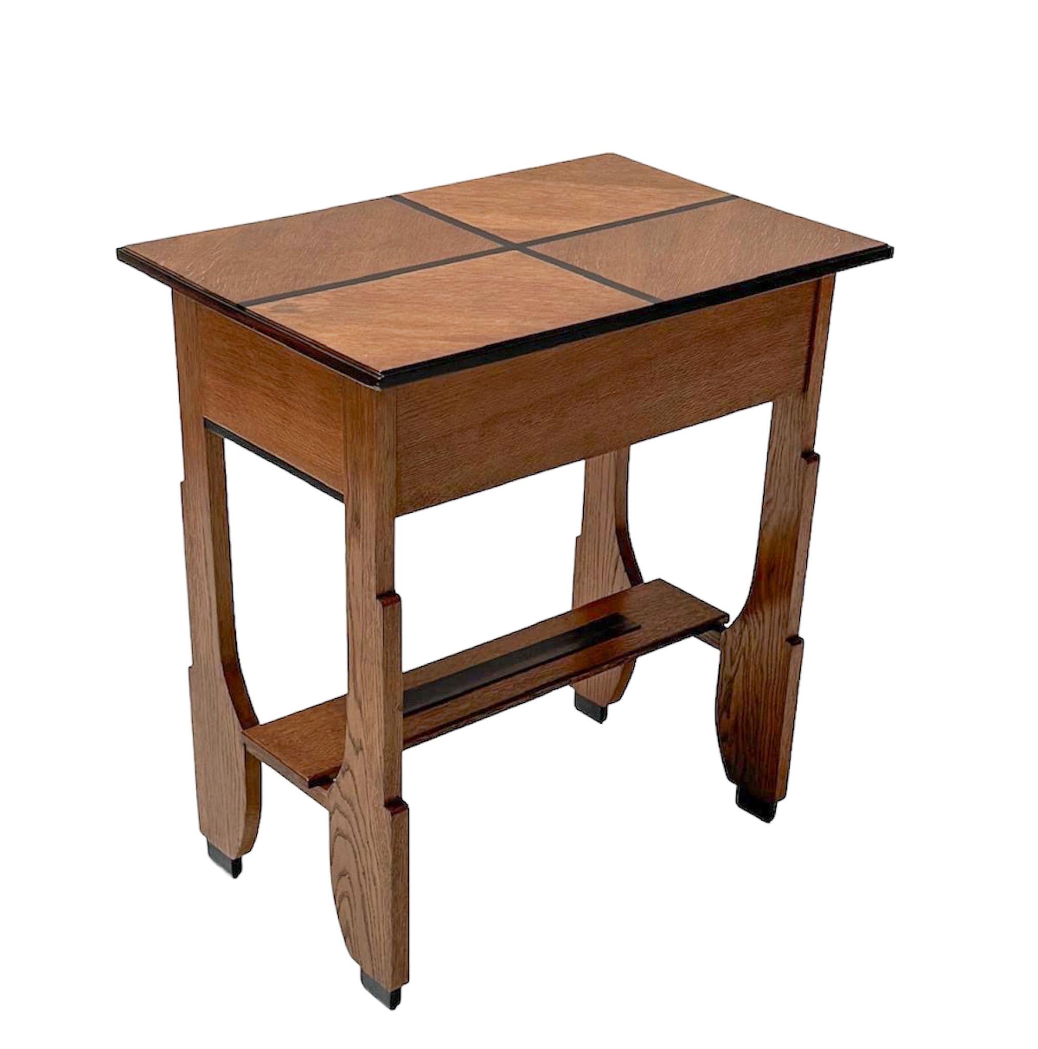 Early 20th Century Art Deco Amsterdamse School Sewing Table by Dijst's Meubelfabriek Amsterdam For Sale