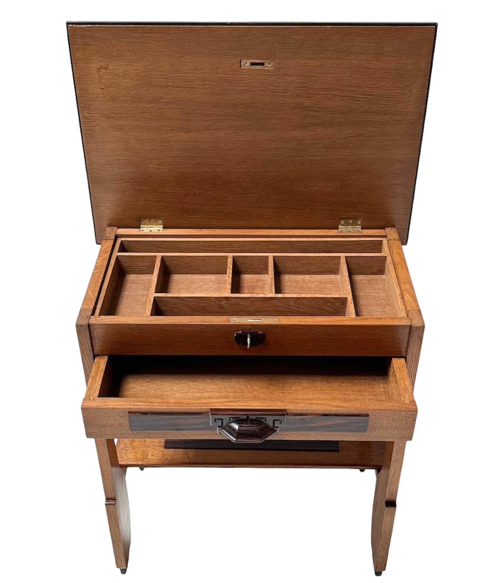 Art Deco Amsterdamse School Sewing Table by Dijst's Meubelfabriek Amsterdam For Sale 1