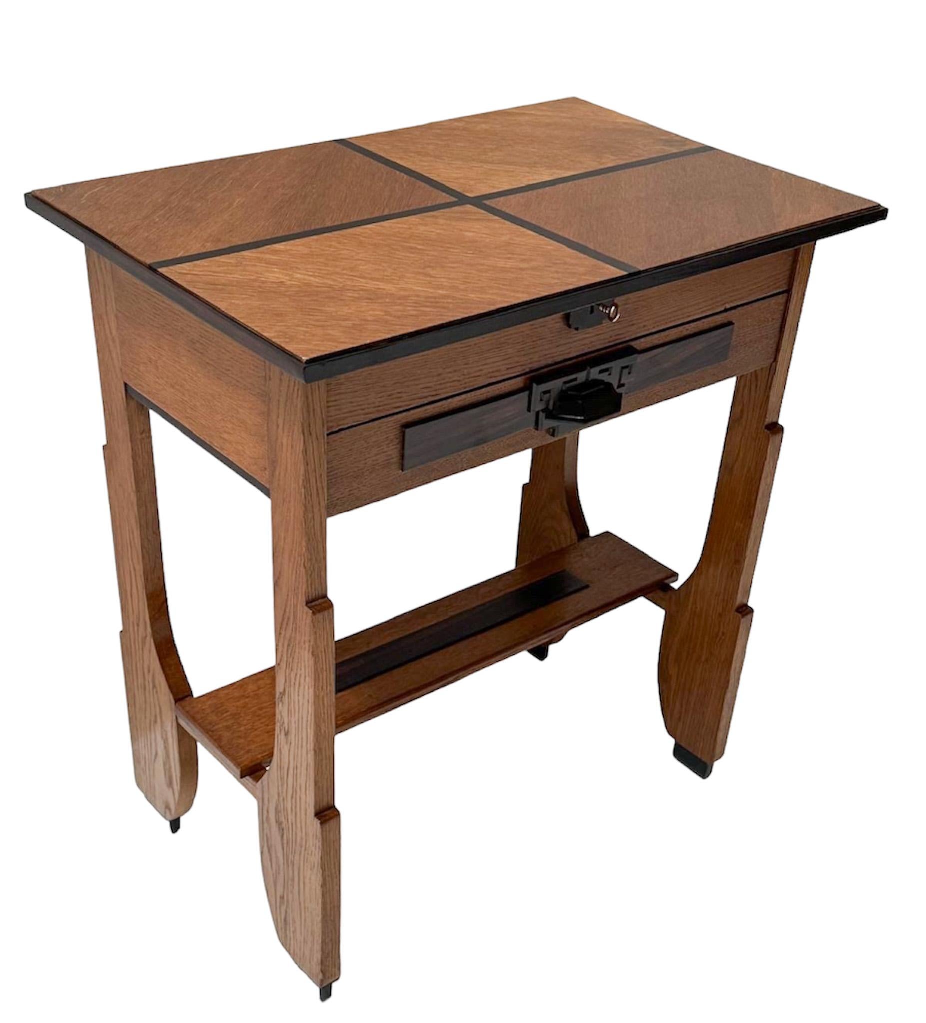 Art Deco Amsterdamse School Sewing Table by Dijst's Meubelfabriek Amsterdam For Sale 3