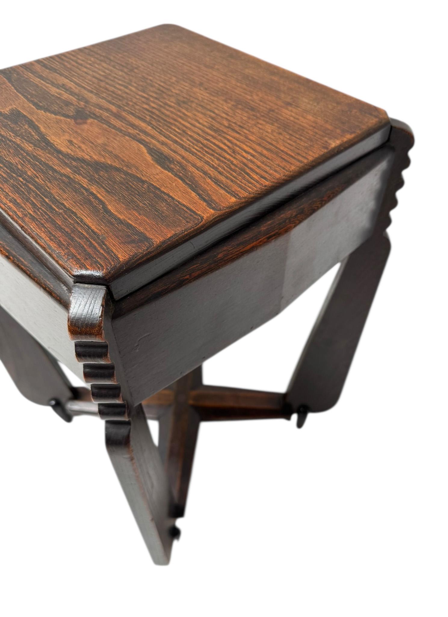 Art Deco Amsterdamse School Side Table by Architect Christiaan Bartels, 1920s For Sale 7