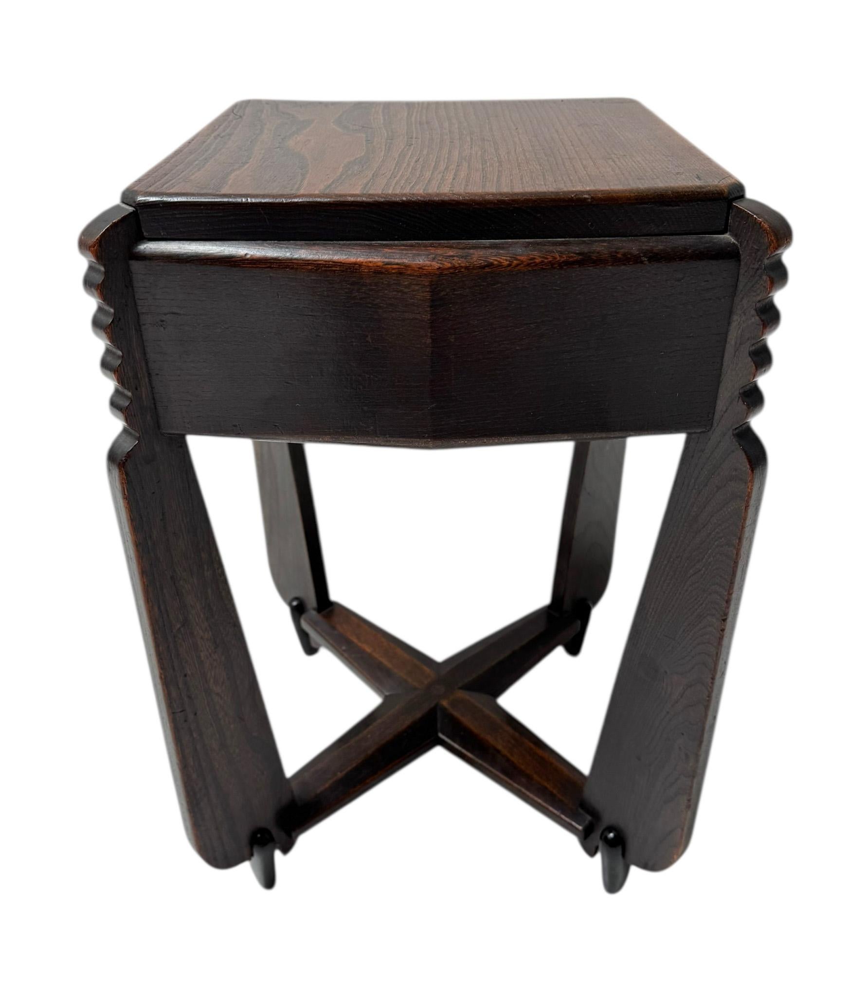 Early 20th Century Art Deco Amsterdamse School Side Table by Architect Christiaan Bartels, 1920s For Sale
