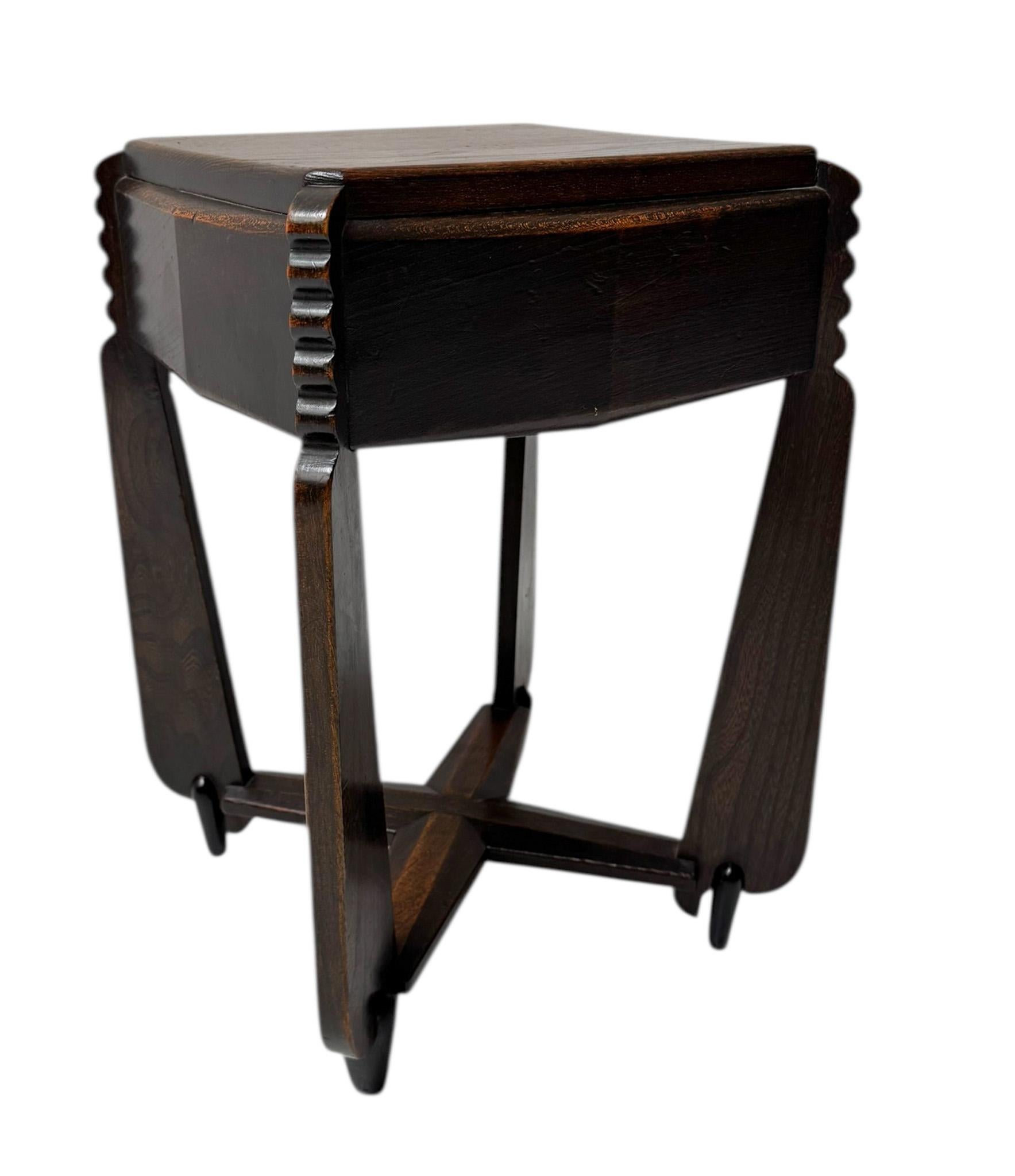 Art Deco Amsterdamse School Side Table by Architect Christiaan Bartels, 1920s For Sale 2