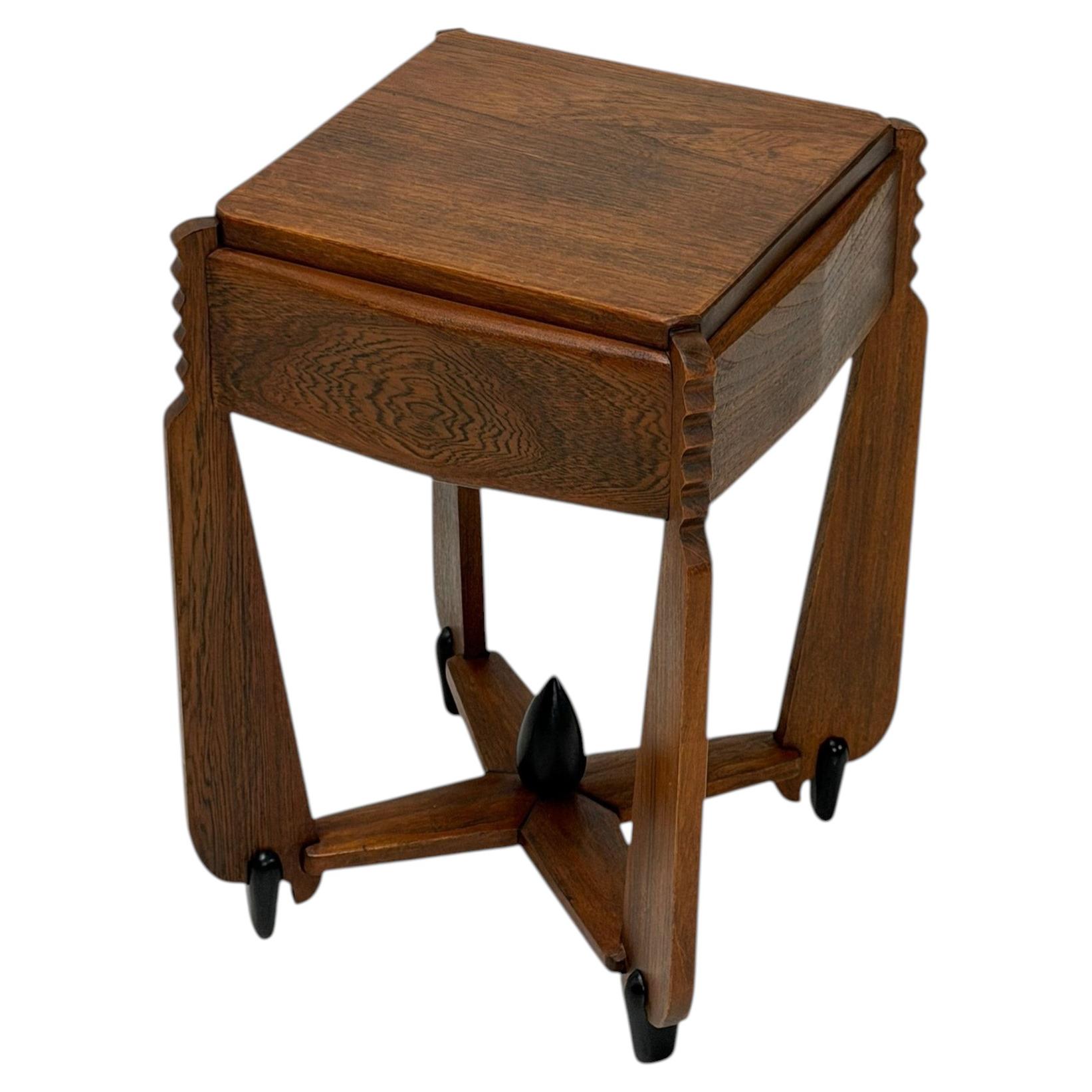 Table d'appoint Art déco de l'école d'Amsterdam par l'architecte Christiaan Bartels, années 1920