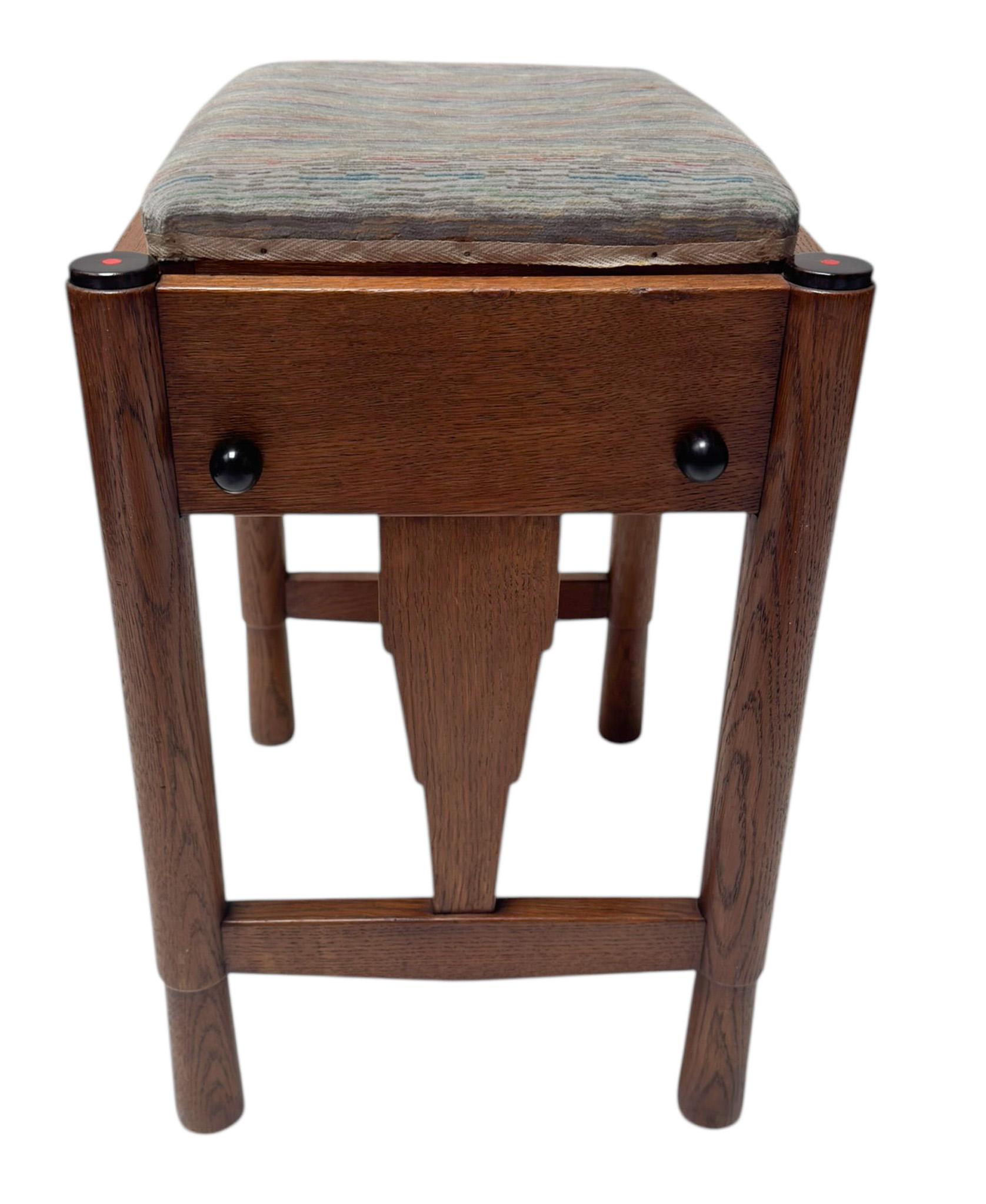 Tabouret d'école Amsterdamse Art Deco avec siège réglable, années 1920 en vente 4