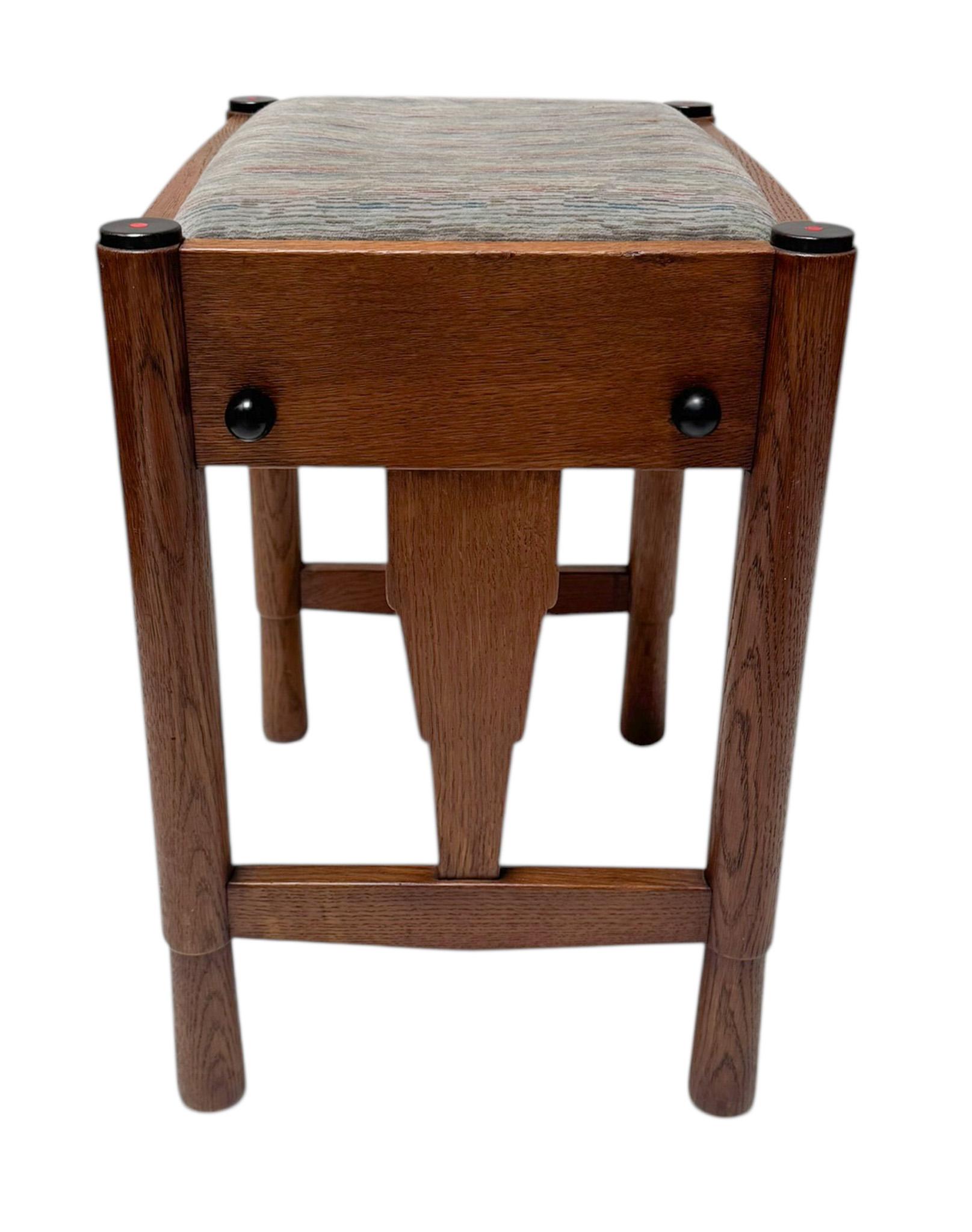 Art déco Tabouret d'école Amsterdamse Art Deco avec siège réglable, années 1920 en vente