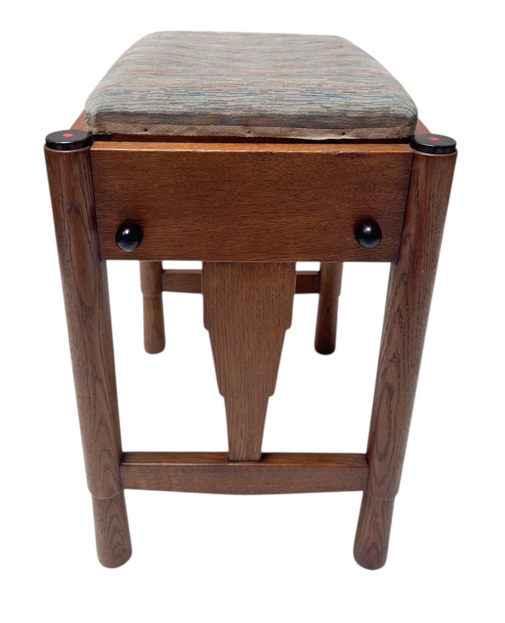 Tabouret d'école Amsterdamse Art Deco avec siège réglable, années 1920 en vente 1