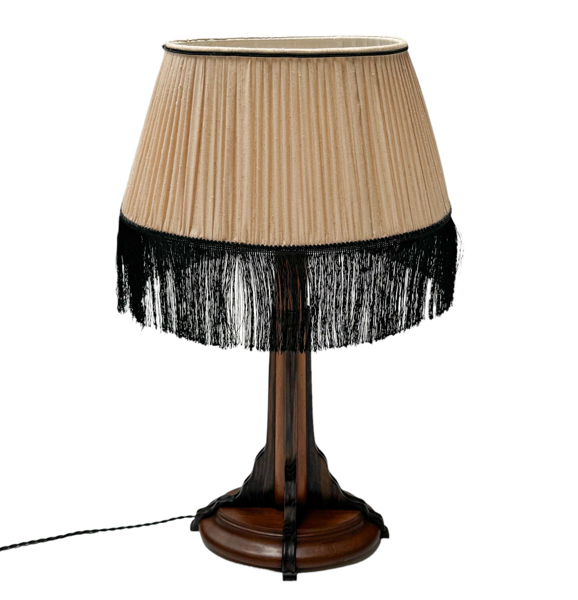 Fabric Art Deco Amsterdamse School Table Lamp, 1920s For Sale