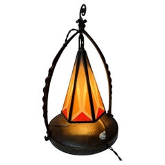 Art Deco Amsterdamse School Table Lamp by Amsterdamsche Kunstsmederij, 1920s