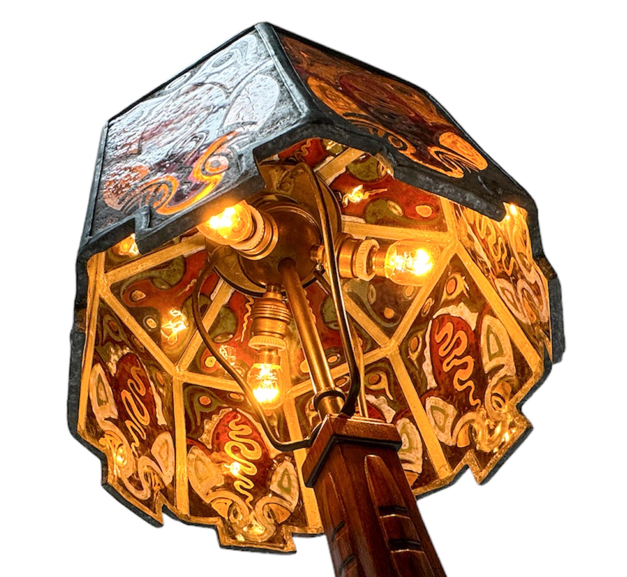 Art Deco Amsterdamse School Table Lamp by Napoleon le Grand, 1920s 7