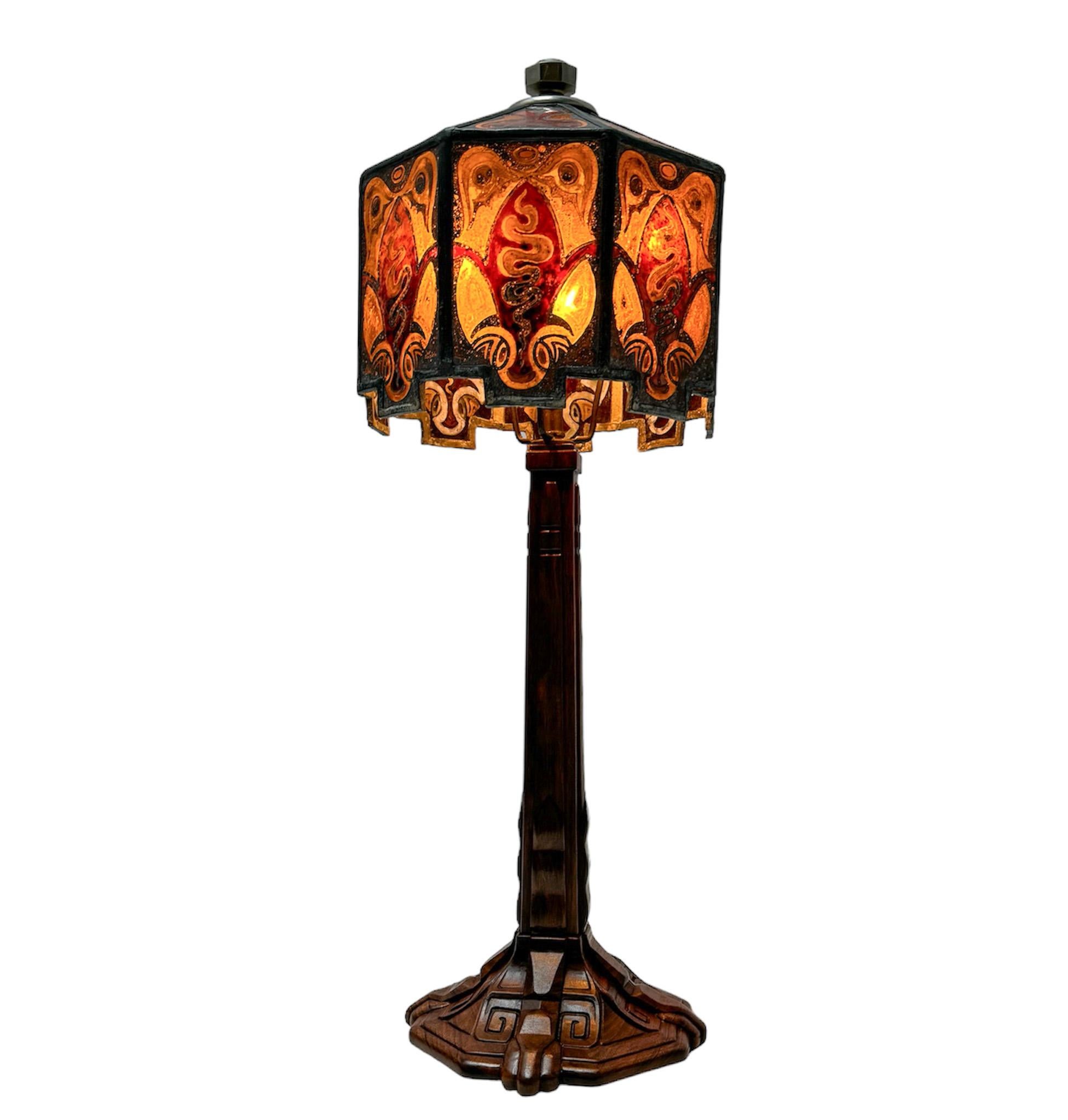 Art Deco Amsterdamse School Table Lamp by Napoleon le Grand, 1920s 1