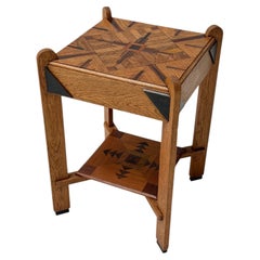Art Deco Amsterdamse School Two-Tier Side Table with Marquetry 1920s