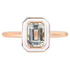 Bague Art déco et cocktail, améthyste verte 0,90-1,00 carat et or massif 14 carats