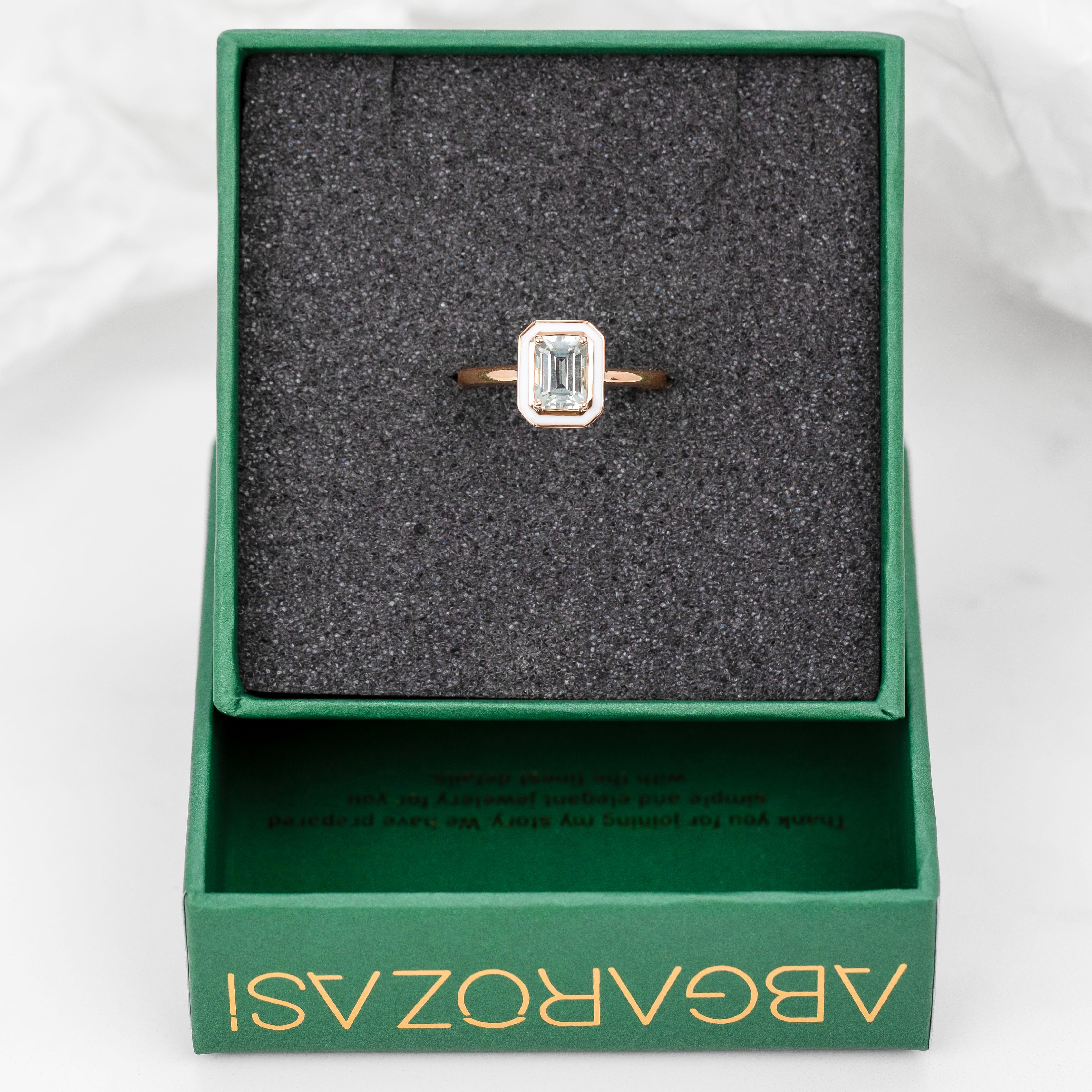 Art Deco and Cocktail Ring, 0.90-1.00 Ct Green Amethyst and 925 Silver Ring For Sale 2