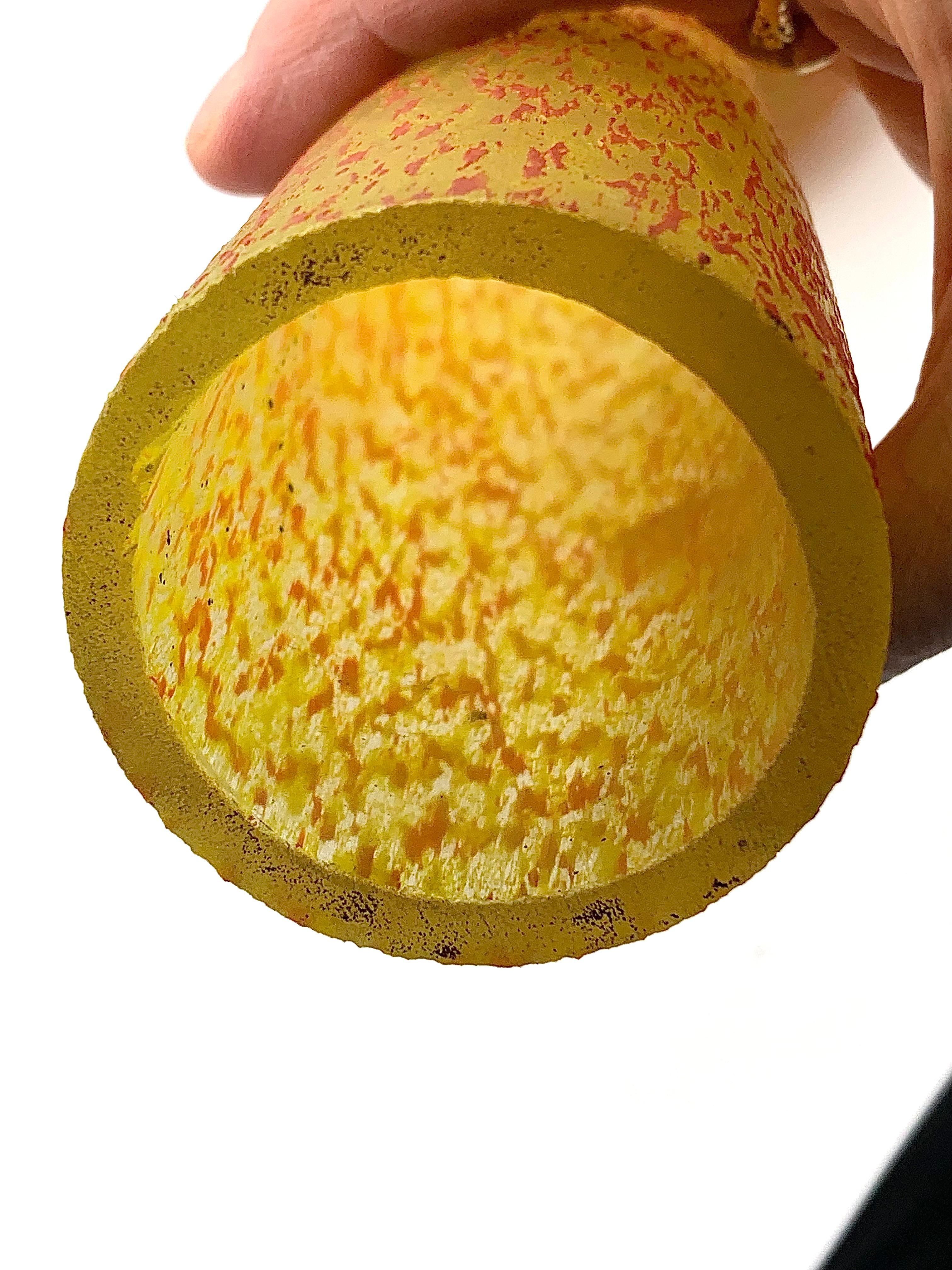 Vetro Vaso in vetro Art Deco André Delatte Nancy Forma 'Berluze' Arancione Giallo in vendita