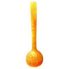 Art Deco André Delatte Nancy Glass Vase 'Berluze' Shape Orange Yellow