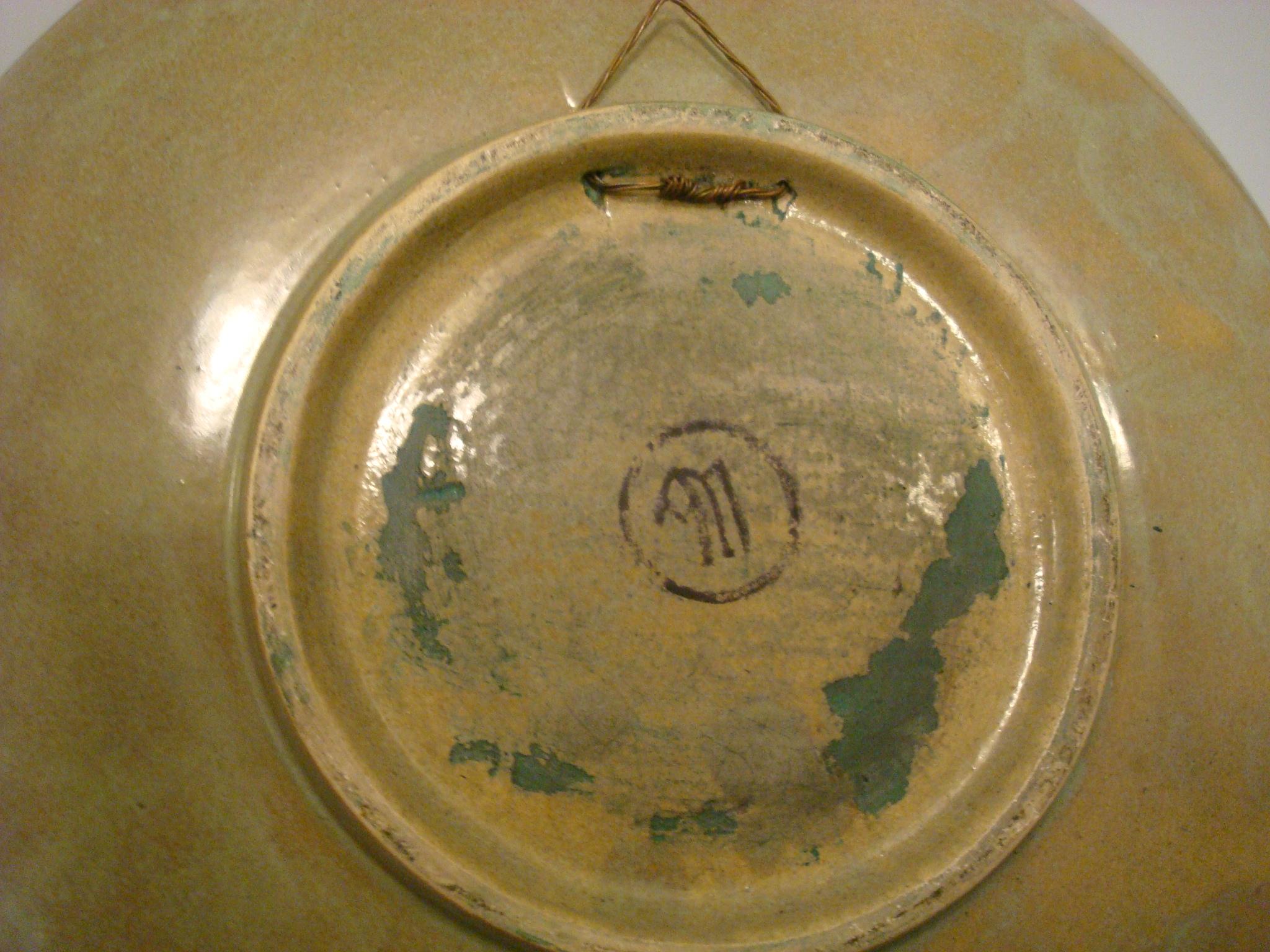 Glasierter Keramikteller/Platte von Andre Metthey im Art dco-Stil. Frankreich 1910-20 im Angebot 5