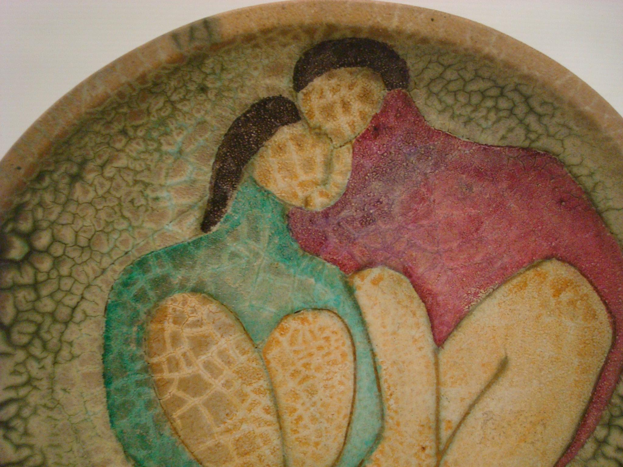 Glasierter Keramikteller/Platte von Andre Metthey im Art dco-Stil. Frankreich 1910-20 im Zustand „Gut“ im Angebot in Buenos Aires, Olivos