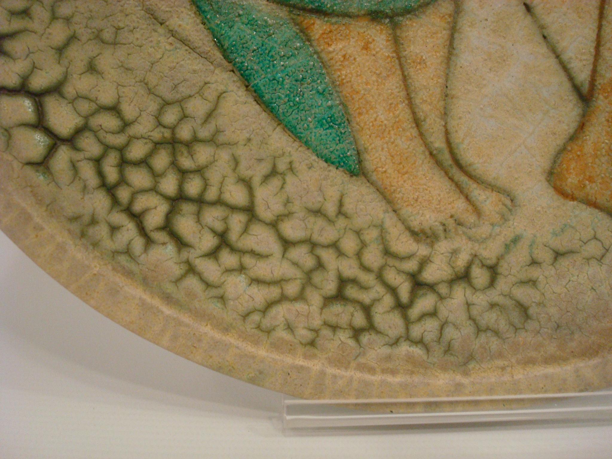 Glasierter Keramikteller/Platte von Andre Metthey im Art dco-Stil. Frankreich 1910-20 im Angebot 1