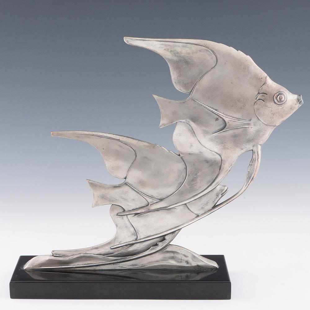 Francese Scultura di pesce angelo in stile Art Deco di M. Font c1925 in vendita