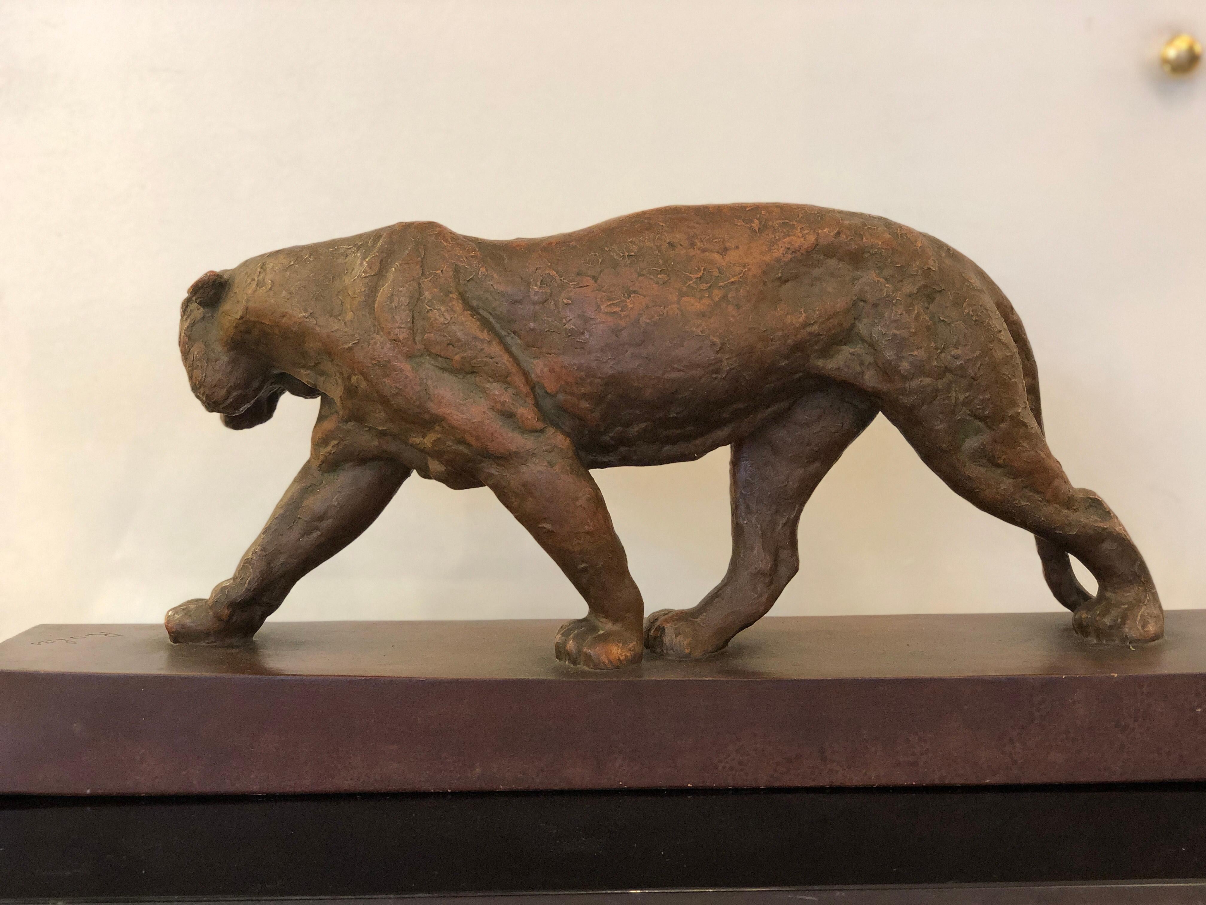 Art Deco Animal Brown Clay Sculpture by Rulas 10