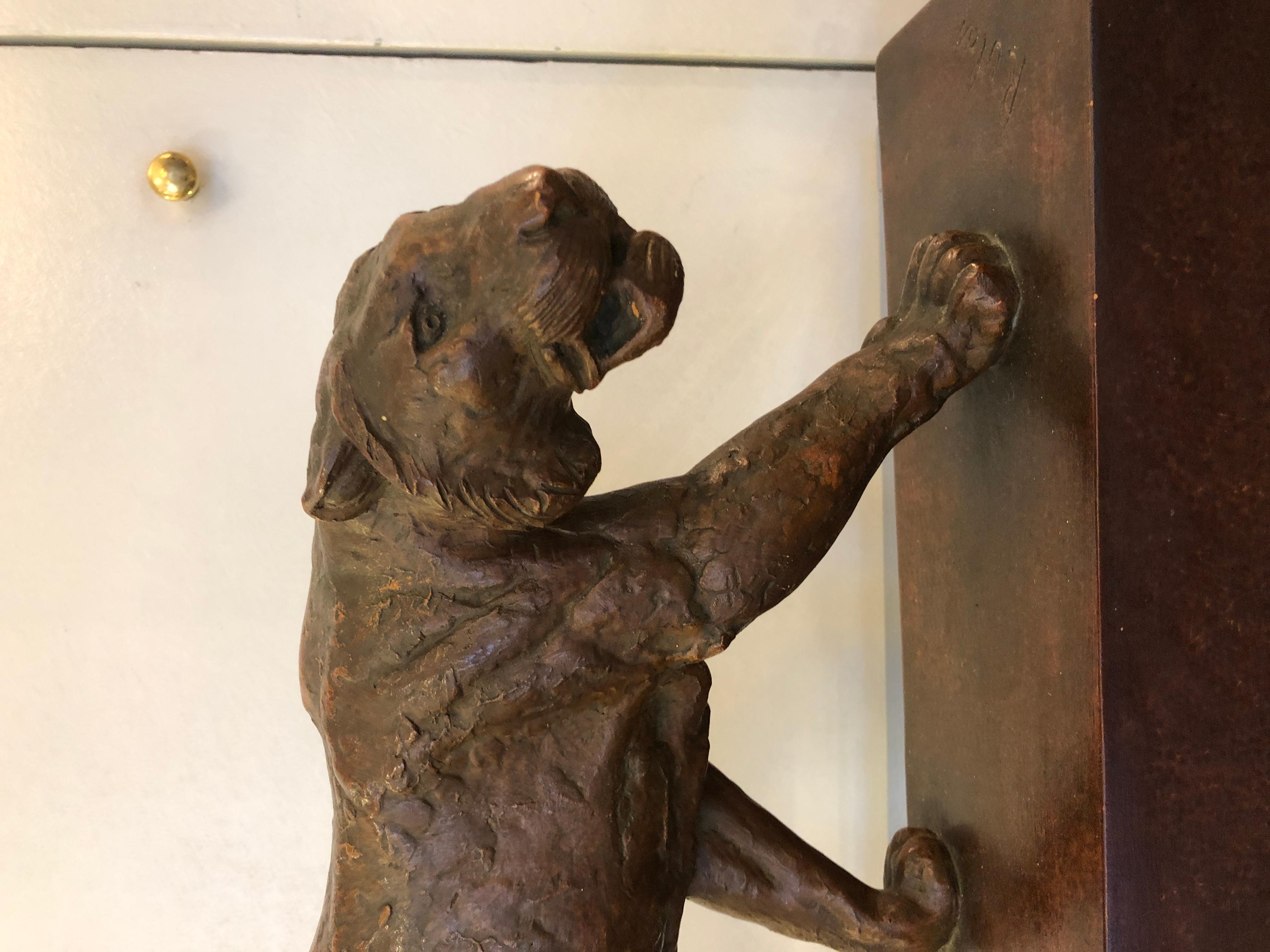 Art Deco Animal Brown Clay Sculpture by Rulas 3