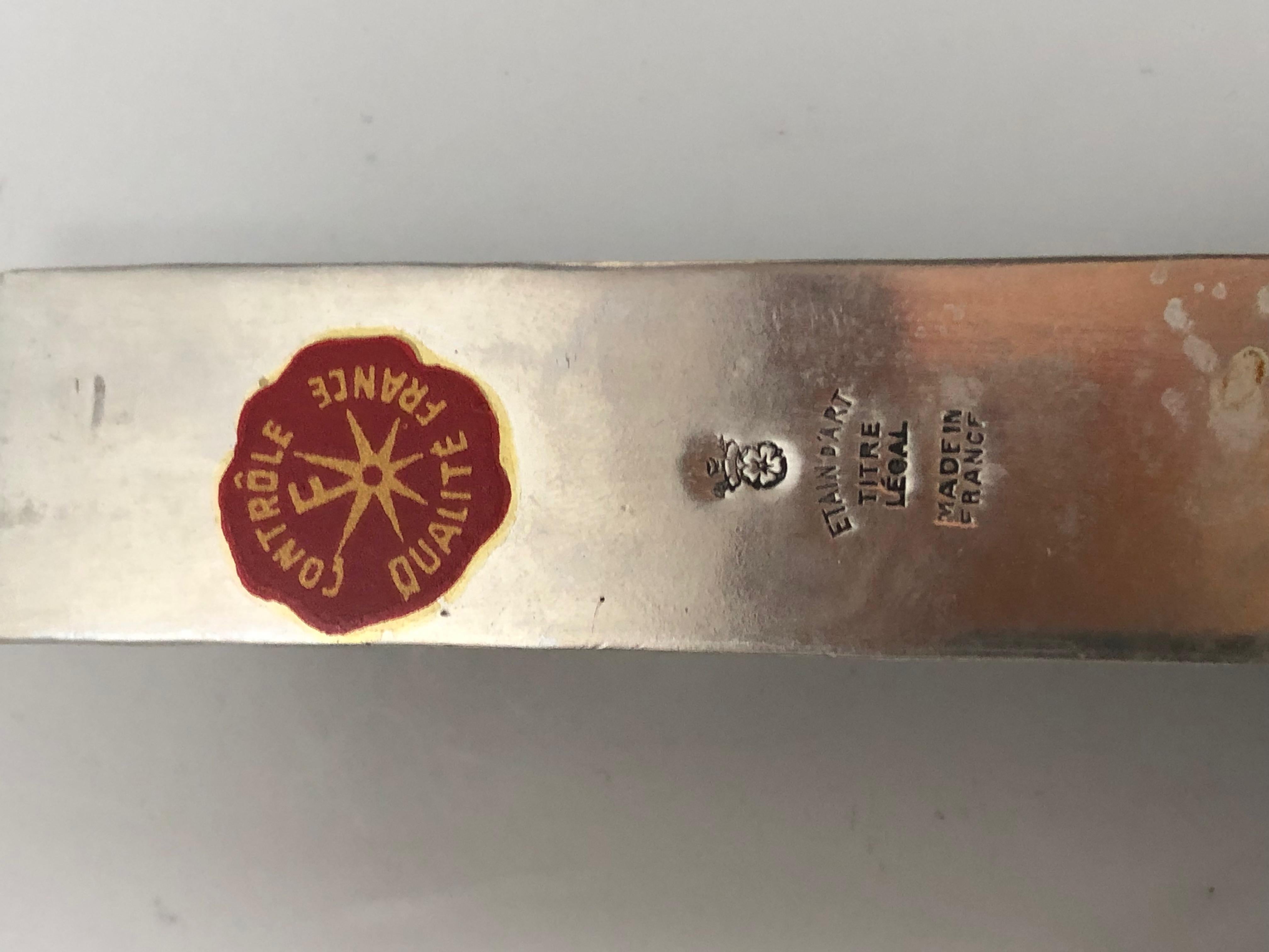 Pewter Art Deco Animal Knife Holder For Sale
