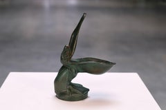 Art Deco Animal Sculpture, Pelican Ring Dish by Max Le Verrier, France, 1930s