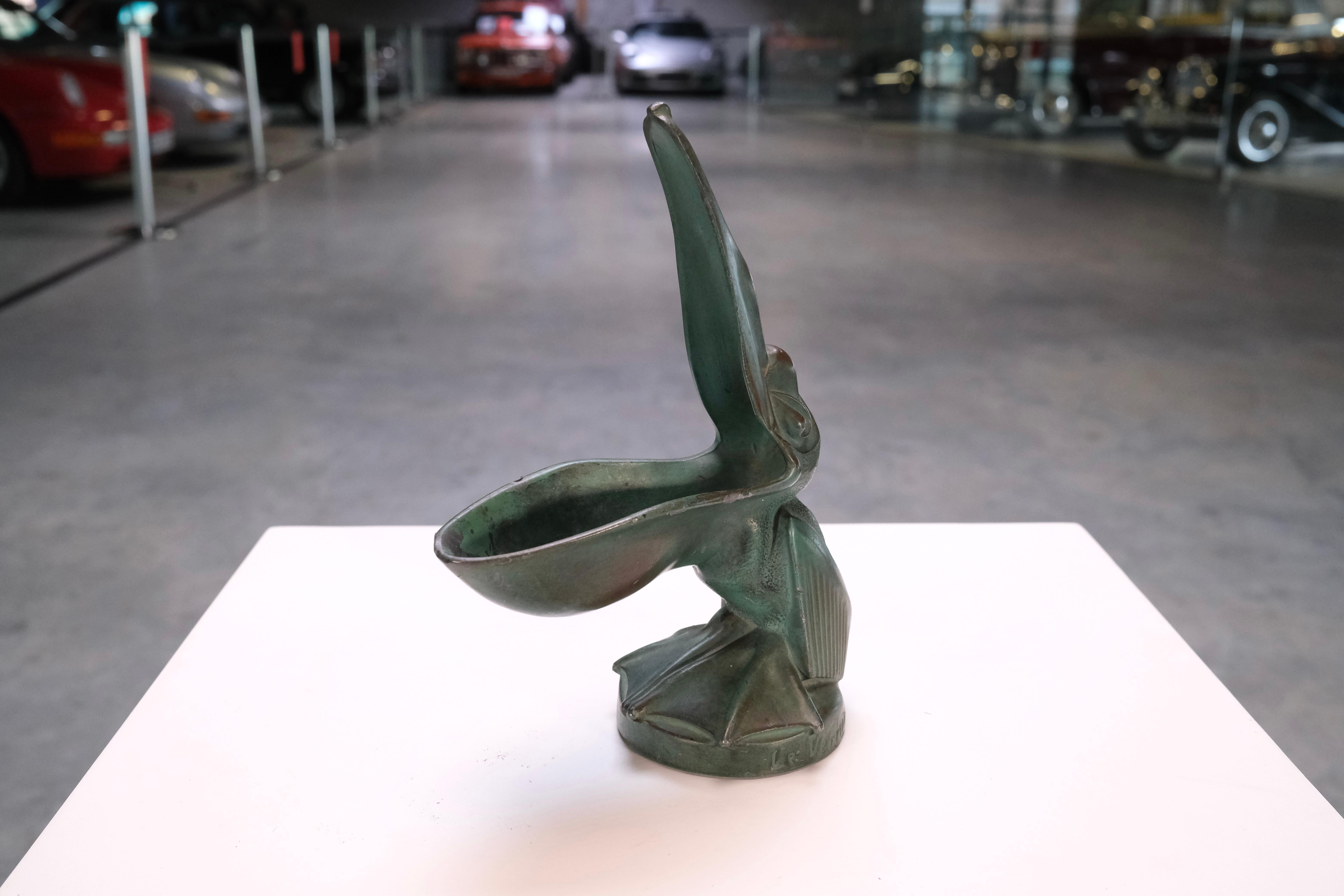 Art Deco Animal Sculpture, Pelican Ring Dish by Max Le Verrier, France, 1930s For Sale 2
