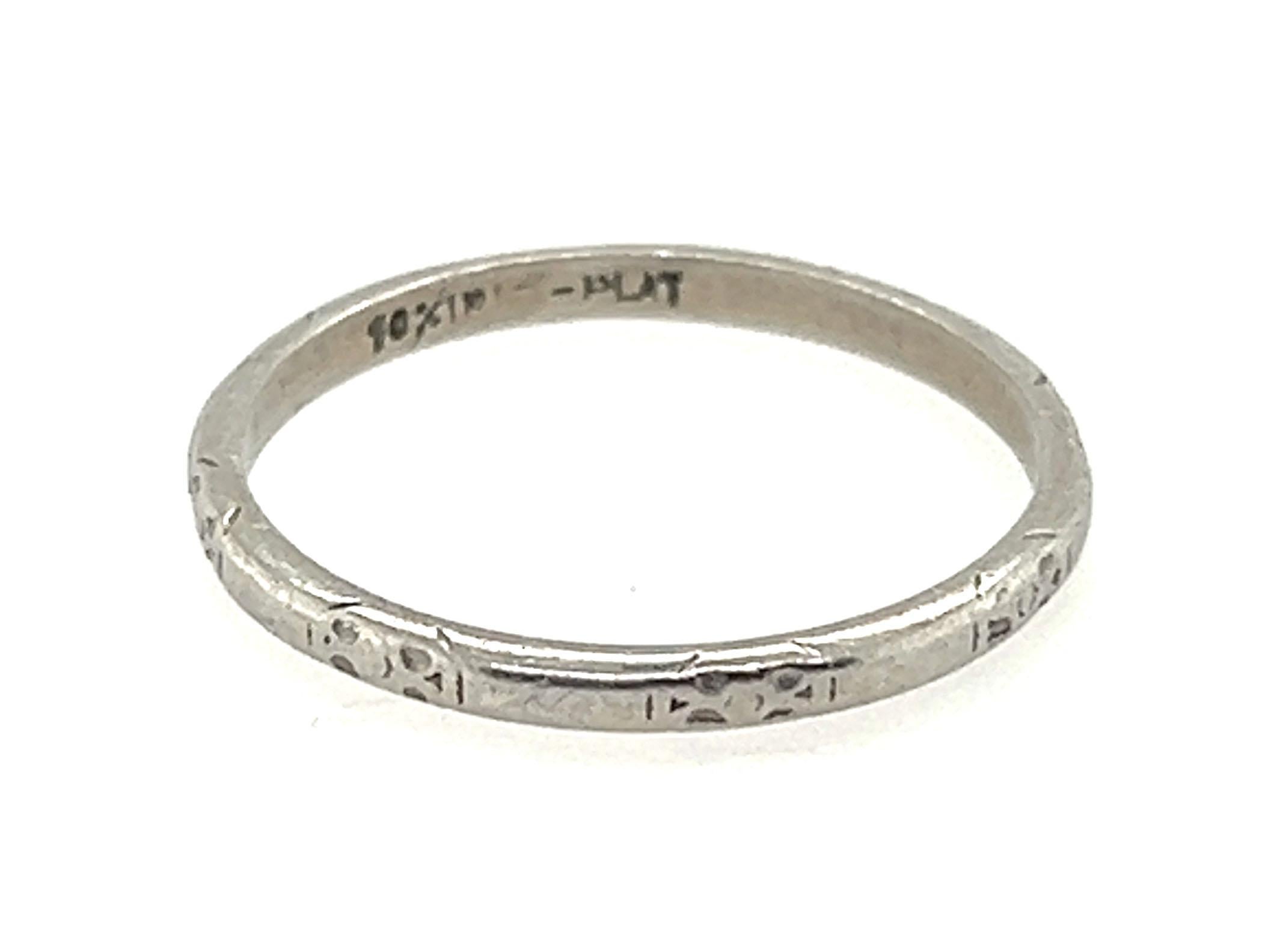 Women's Art Deco Anniversary Band Original 1930's Platinum Antique Eternity Band For Sale