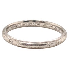 Arte Deco Anniversary Wedding Eternity Band Flowers Platinum Antique Original 192