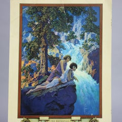 Art Deco Antique 1931 Maxfield Parrish Waterfall Full Edison Mazda Calendar