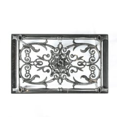 Art Deco Antique Burnished Cast-Iron Gate Cocktail Table with Floral Detailing