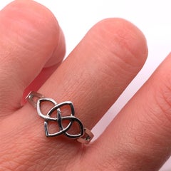 Art deco antique Celtic unisex Ring Platinum