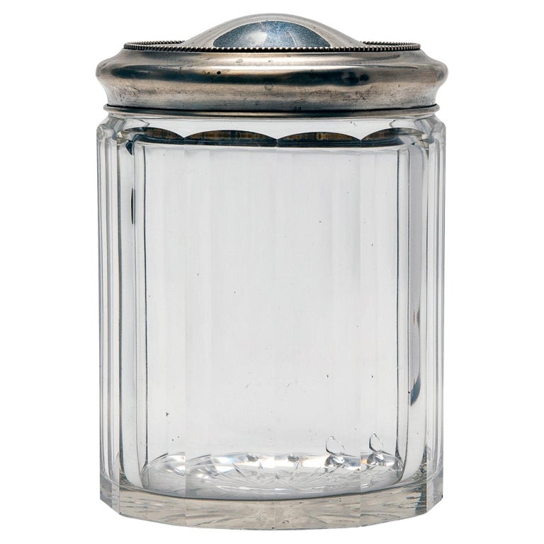 Vintage Crystal Glass Sugar Jar & Spoon, Vintage Sugar Jar, Vintage Jam Jar,  Vintage Marmalade Jar, Vintage Jelly Jar, Sugar Jar, Glass Jar 
