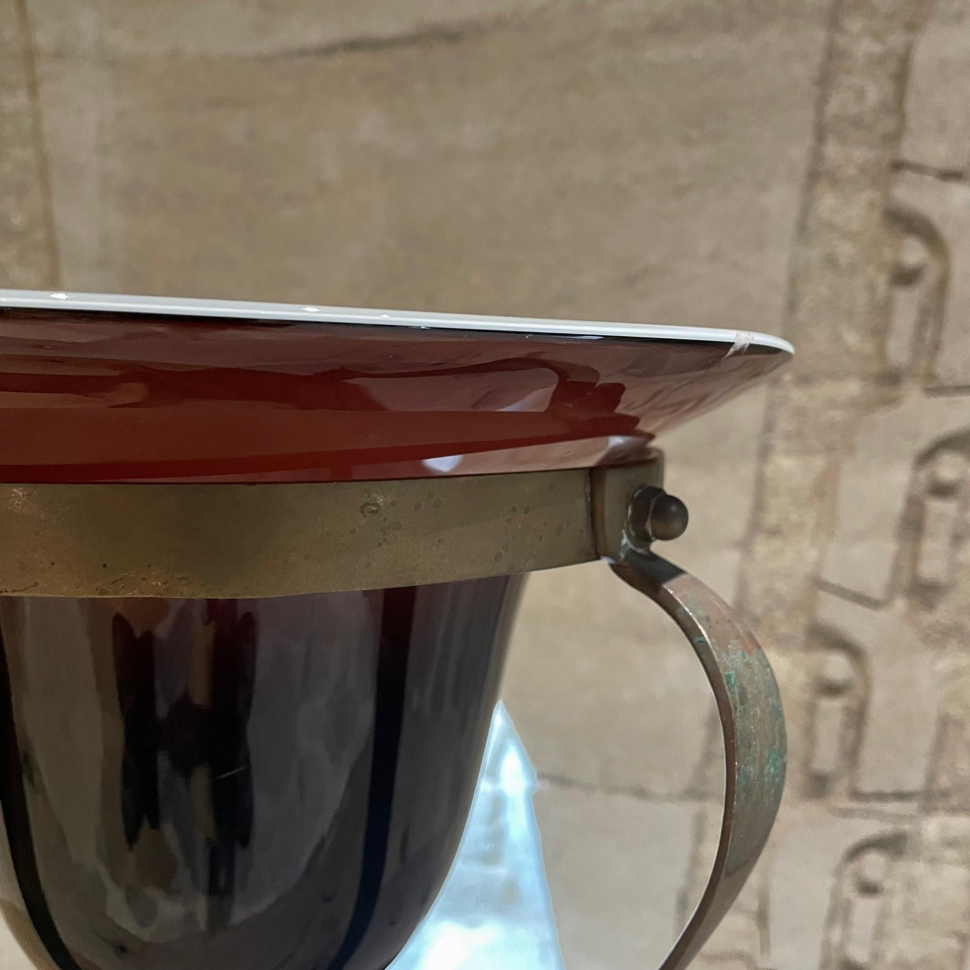 Vaso di vetro da centrotavola antico Art Deco con cornice in bronzo massiccio degli anni '40 in vendita 5
