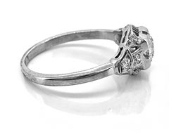 Art Deco Antique Engagement Ring Platinum .38 Carat Diamond