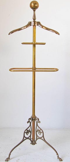 Art Deco Antique Gentleman Brass Valet 1920s