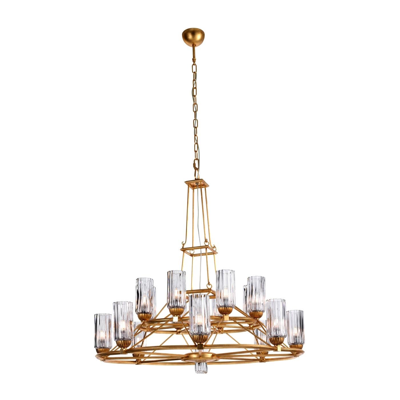 Art Deco Antique Gold Chandelier #1