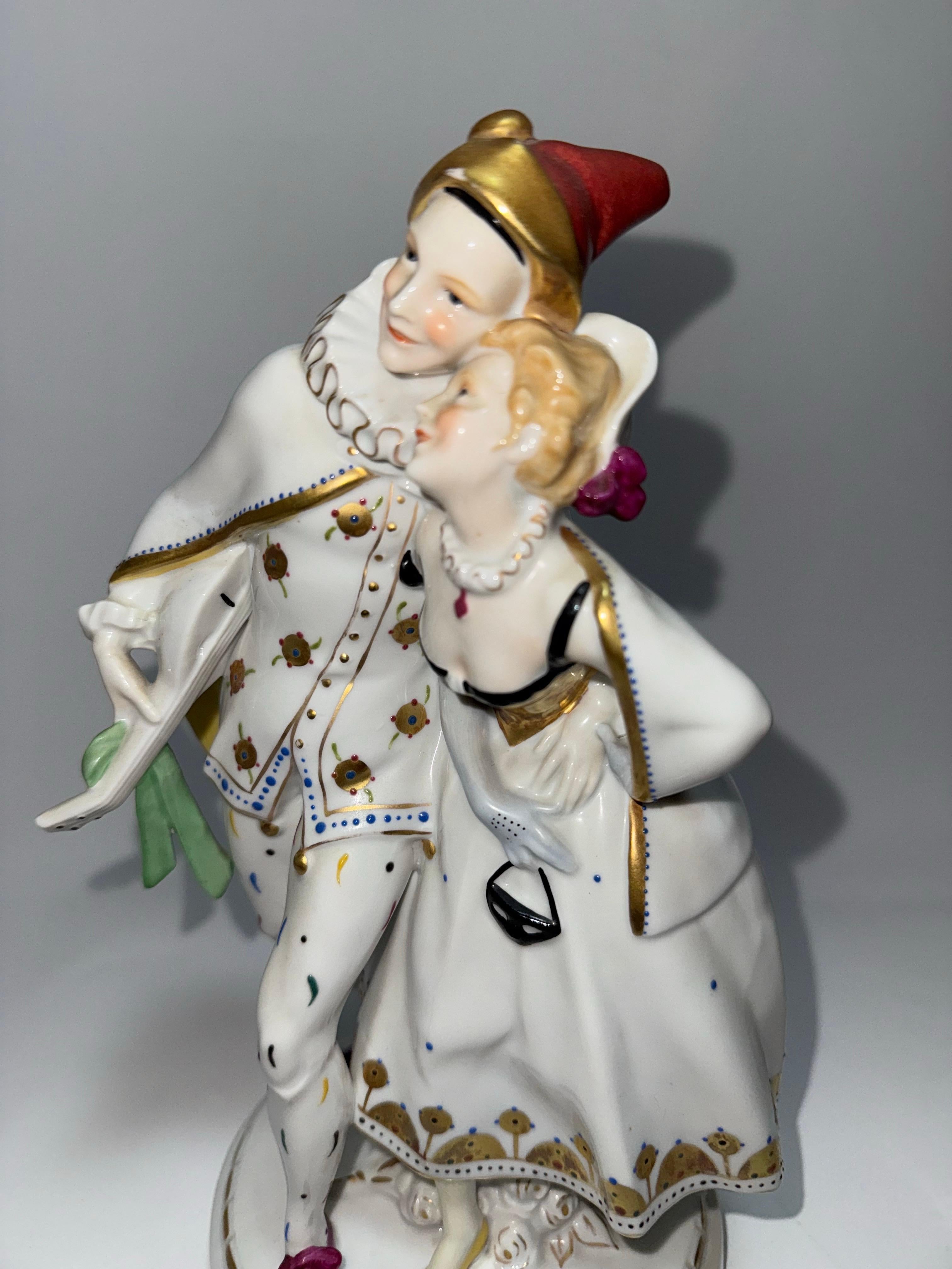 Tedesco Arte Antiques Arlecchino e Colombina Katzhütte, Turingia, 1930 ca. in vendita