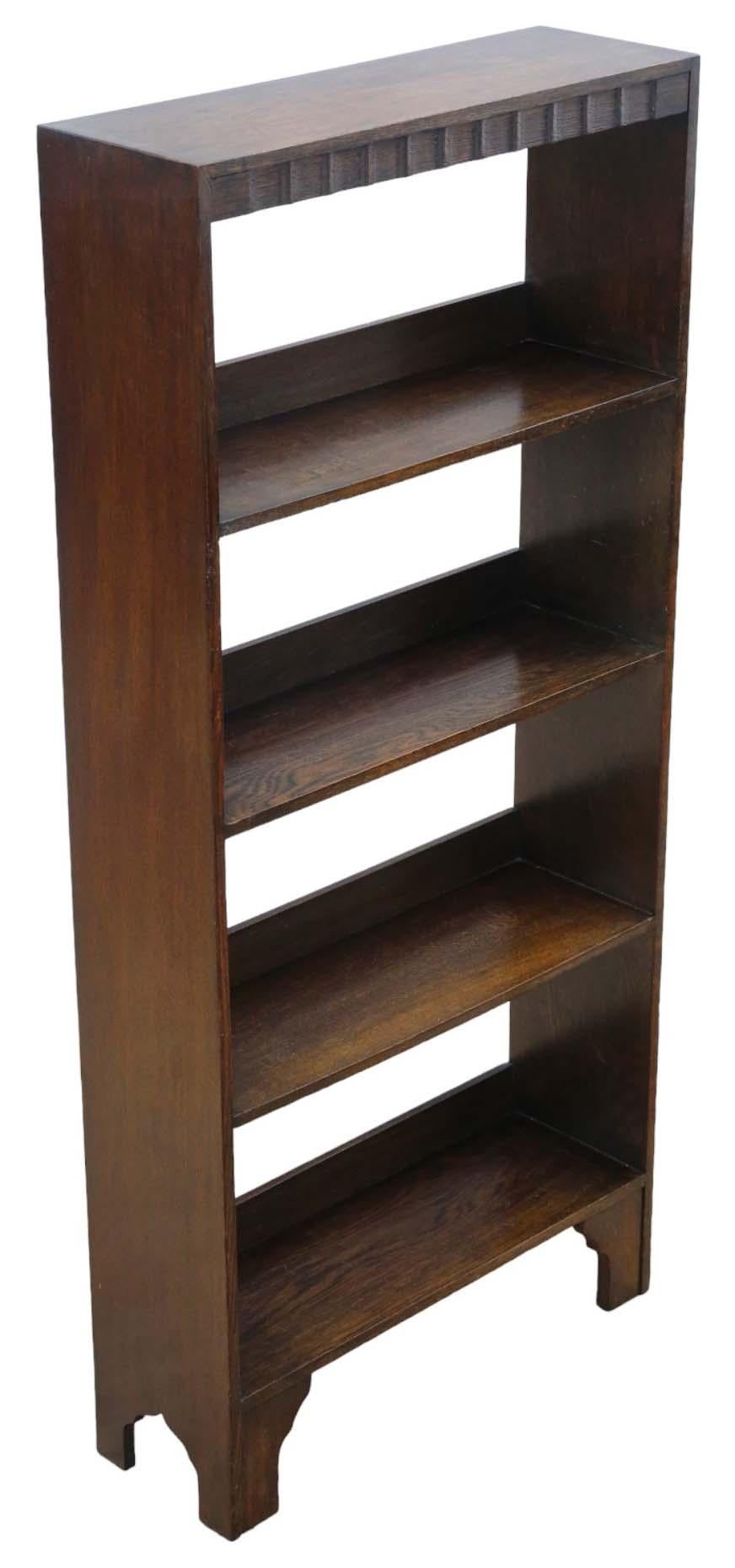 Art Deco Antique Oak Bookcase Display Cabinet - Quality C1920 Piece In Good Condition For Sale In Wisbech, Cambridgeshire