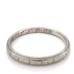 Art Deco Antique Platinum Wedding Band, Stacking Ring, 5-4-24, Size 7.75