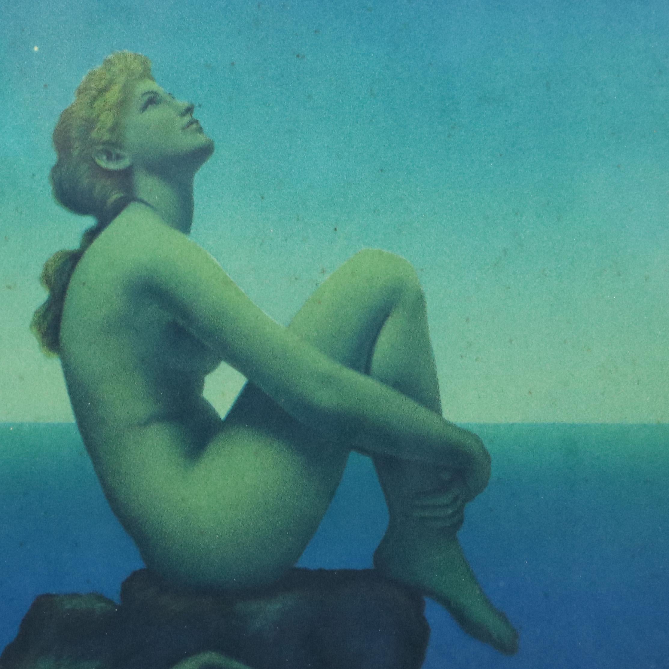 Art Deco Antique Print 'Stars' After Original by Maxfield Parrish, Framed In Good Condition In Big Flats, NY