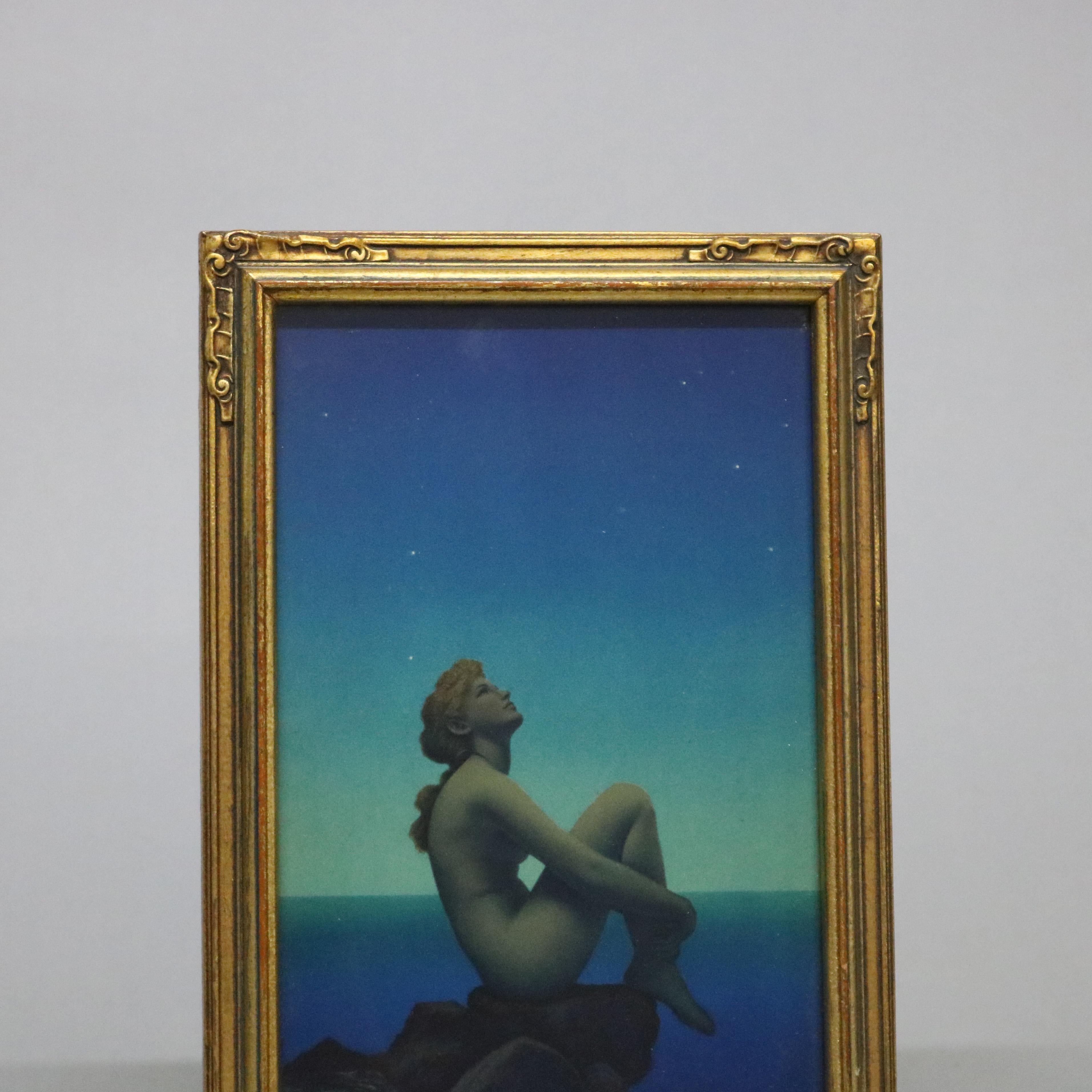 20th Century Art Deco Antique Print 'Stars' after Original by Maxfield Parrish, Framed