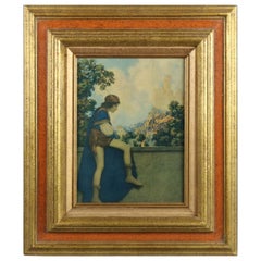 Art Deco Used Print 'The Prince' after Original by Maxfield Parrish, Framed