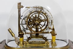 Art Deco Antique Rare Skeleton Death Table Clock 19th Century with Original Dome