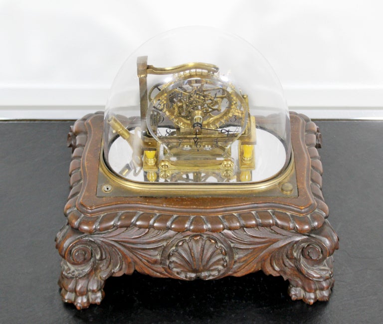 Art Deco Antique Rare Skeleton Death Table Clock 19th Century with