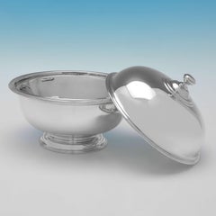 Art Deco Antique Sterling Silver Muffin Dish - London 1923 Comyns